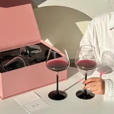 Primeiro rolo de vidro de vinho tinto luz luxo haste vermelha copo de vinho doméstico High-End caixa de presente present