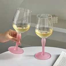 Primeiro rolo de vidro rosa criativo de alto valor, taça de vinho doce, copo de champanhe, copo de vinho retrô