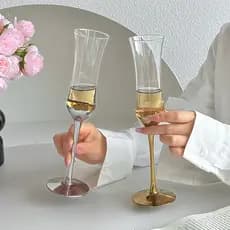 Copo de vidro estilo nórdico, copo de champanhe, vinho tinto, par de vidro pequeno, fresco, doce, vinho, Milkshake