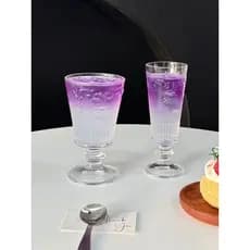 Concha francesa em relevo vidro transparente vidro de água Retro copo de vinho taça de vinho tinto copo de suco de bebid