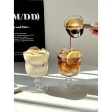 Retro gelo americano Latte xícara de café nicho ins taça vidro bebida fria suco especial vidro Cocktail vidro