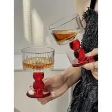 Ins estilo Retro taça fundo vermelho vidro de vinho doméstico Design Medieval champanhe vidro uísque água