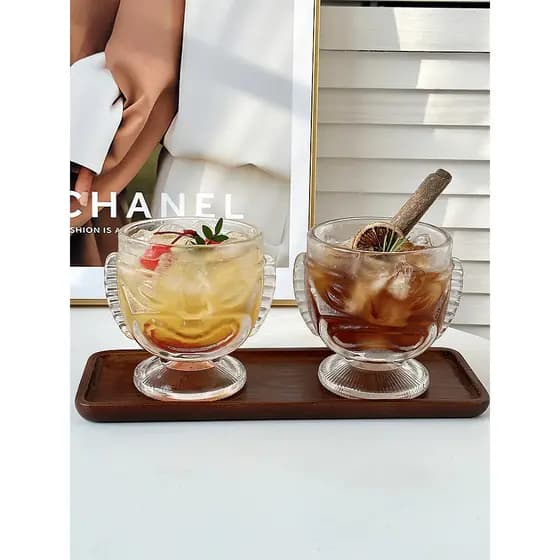 Ins estilo máscara de vidro Cocktail vidro transparente tiki copo suco frutas xícara chá Mochito bebida copo