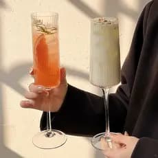 Influenciador ins estilo coreano listrado taça de champanhe refrigerante água bolha vidro de vinho doce copo de coquetel