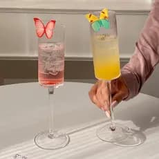 Cálice francês listrado copo de champanhe copo de vinho espumante ins vinho de alto valor copo de coquetel de vinho tint