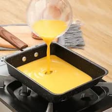 Frigideira Tamagoyaki japonesa retangular panqueca bife grosso ovo queima frigideira doméstica omelete antiaderente