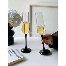 Estilo europeu haste preta champanhe vidro doméstico High-End criativo vidro de cristal vinho tinto taça par copo de vin
