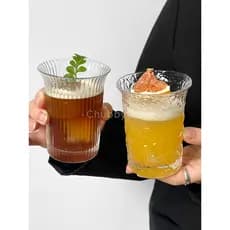 Simples volta boca copo Latte copo de café padrão Vertical copo bebida ins influenciador café copo de suco de vidro