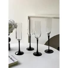 Estilo europeu haste preta vidro de champanhe criativo taça de vidro de cristal doméstico High-End sentimento copo de vi