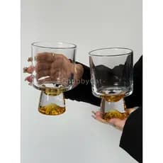 Taça de montanhas amarelas, nicho de vidro para bebidas, vidro de água de alta qualidade, vidro de café, champanhe, Cone