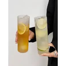 Textura fosca ins estilo reto Colin vidro longo bebida vidro Cocktail copo bebida fria suco vidro estendido água