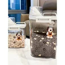 Balde de armazenamento de alimentos para gatos, balde selado para comida de cachorro, à prova de umidade, balde de armaz