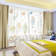 Nordic dos desenhos animados cortinas bonito quarto das crianças meninos meninas piso Bay janela sombreamento balão de a