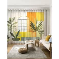Nordic moderno simples planta verde folhas vaso de plantas sala estar gaze cortina quarto Blackout partição estúdio