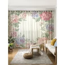Moderno simples planta verde peônia flor cortina sala de estar quarto Bay janela varanda 2026 novo estilo estúdio gaze