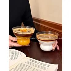 Nicho copo de vidro transparente cafeteria gelado americano Latte xícara de café bebida fria copo de suco estilo fino