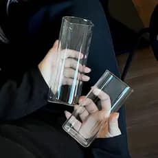 Ins estilo café copo de café transparente simples copo de suco copo de bebida nórdico resistente ao calor copo de vidro
