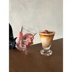 Criativo fundo grosso copo de café copo de suco bebida fria doméstico transparente copo de sorvete iogurte Shake copo de
