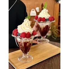 Copo de sorvete de vidro copo de suco de frutas leite xícara de chá sobremesa criativo tigela de sorvete Milkshake bebid