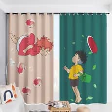 Desenhos animados Anime quarto das crianças sala de montagem bonito japonês cortina sala estar escritório jardim infânci