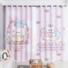 Cortinas Blackout completas de desenho animado para crianças, sala de estar, à prova de som, quarto de menina, varanda,