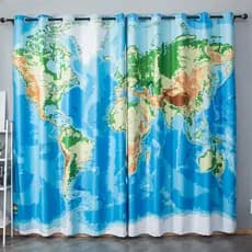 Criativo mapa do mundo cortina professor estudo escritório varanda pára-sol produto acabado crianças dos desenhos animad