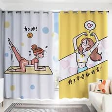 Cortina de menina dos desenhos animados ins quarto dos desenhos animados ins novo estilo simples fresco ginásio dança sa