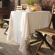 Nordic americano mediterrâneo país Pastoral algodão linho xadrez capa toalha ocidental toalha de mesa guardanapo Placema