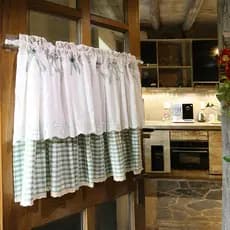 Iris Village Estilo Japonês Folha de Lótus Fresca Meia Cortina de Porta de Linho de Algodão Cortina Blackout Sem Perfura