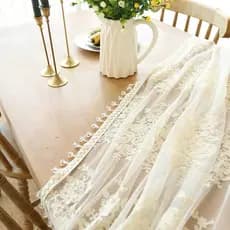 Iris casa literária fresca renda toalha de mesa bege gaze bordado capa toalha mesa de café Anti-poeira toalha de Piano t