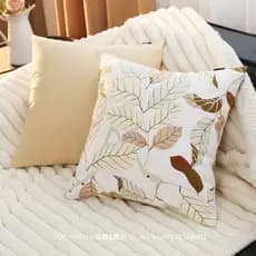 Simples estilo creme café cor série puro algodão lona travesseiro capa de almofada sofá doméstico série cor quente encos