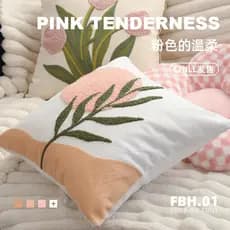 Rosa puro algodão lona bordado travesseiro quadrado combinando em forma especial rosa abóbora sala de estar fezes ameixa