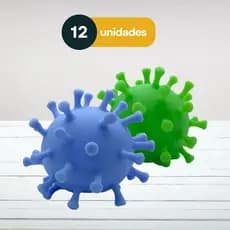 Kit 12 Bola Squishy Formato Vírus Brinquedo Anti Stress