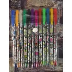 12 Canetas em gel - cores sortidas - brilho