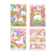 Caderno Brochura Tilibra 1/4 Pequeno Blink Unicórnio 80 Folhas  Capa Dura