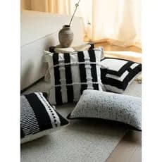 Travesseiro italiano preto branco tridimensional bordado fronha High-End sentimento sala de estar sofá almofada encosto