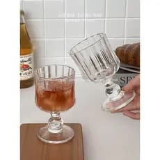 Ins estilo Premium champanhe vidro Cocktail vidro frutas High-End Retro luz luxo plissado vidro de vinho
