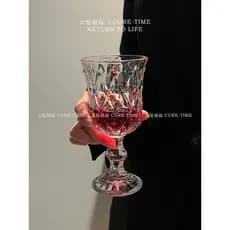 Francês Retro colorido frisado cálice doméstico High-End copo de vinho tinto champanhe copo Cocktail
