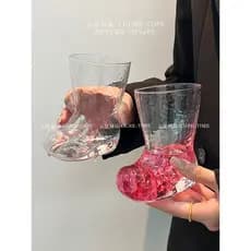 ((Este é o verdadeiro cálice) Copo de cerveja de vidro resistente ao calor Botas criativas Copo transparente para bebida