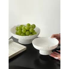 Nicho Design branco fosco placa de frutas de pés altos high-End sentimento luz doméstica luxo placa de frutas secas Mult