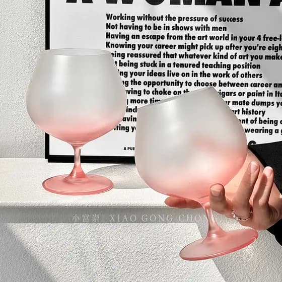 Design gradiente em pó fosco taça ins estilo atmosfera francesa copo de vinho tinto copo de frutas vinho champanhe