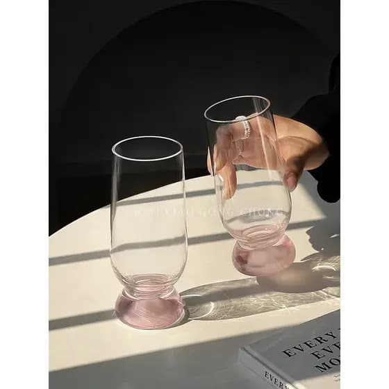 Ins estilo rosa montanhas fundo grosso visualização montanha vidro de alto valor criativo vidro de café cerveja vidro de