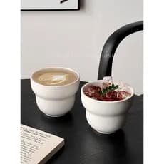 Branco puro requintado mão xícara de café caneca cerâmica copo de água do agregado familiar latte copo leite café da man