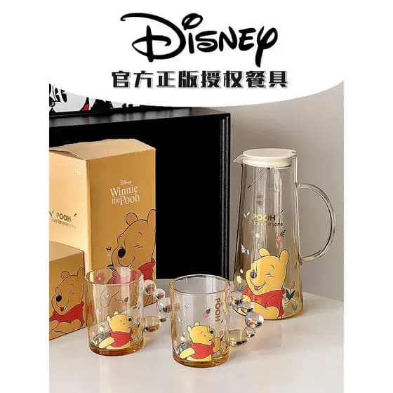Disney winnie the pooh conjunto de copo doméstico winnie the pooh copo vidro sala estar hospitalidade copo água dos dese