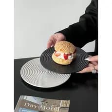 Placa de cerâmica branca pura fosca nórdica, estilo ins, prato de sobremesa simples, prato de bolo, Sushi, bandeja de lu