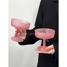 Retro begônia flor copo de sorvete taça de vidro sobremesa copo nicho Design High-End sentimento doméstico afrodisísia c