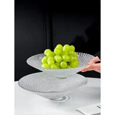 Luz de luxo High-End em relevo grande prato frutas sala estar casa cristal vidro doces placa mesa frontal mesa café porc