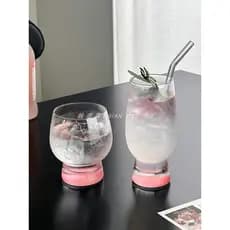 Ins estilo tambor rosa de alto valor copo de barriga grande copo de suco copo de bebida fria nicho Design copo de leite