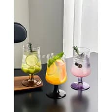Ins estilo taça de alto valor xícara de chá de frutas influenciador copo de bebida de vidro copo de coquetel copo de águ