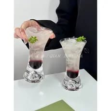 Ins estilo de alto valor cristal cintura estreita visualização montanha vidro Cocktail copo bebida fria copo de chá de f